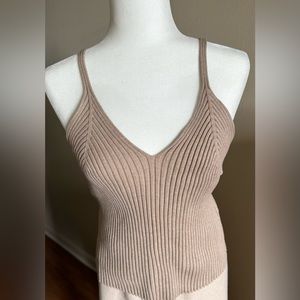Tan knit camisole top